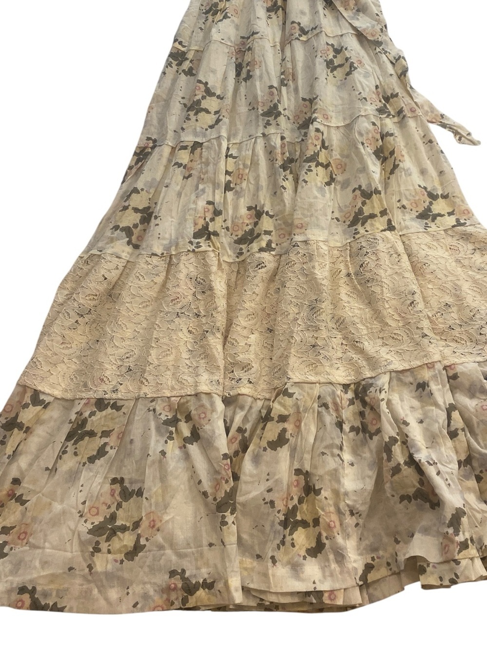 Women’s Floral Tiered Maxi Sleeveless Cottagecore Boho Lace Annabella New xs-s - Picture 5 of 15